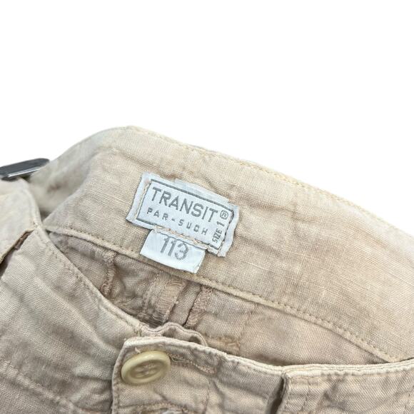 Transit Par-Such Linen Pants Trousers Beige Khaki Tan Size 1 US 6 - Picture 9 of 11
